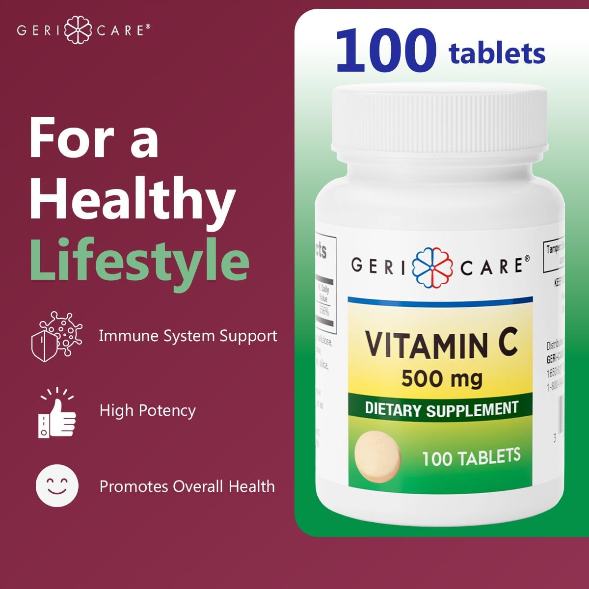 vitamin c supplement geri care ascorbic acid 500 mg strength tablet 100 per bottle