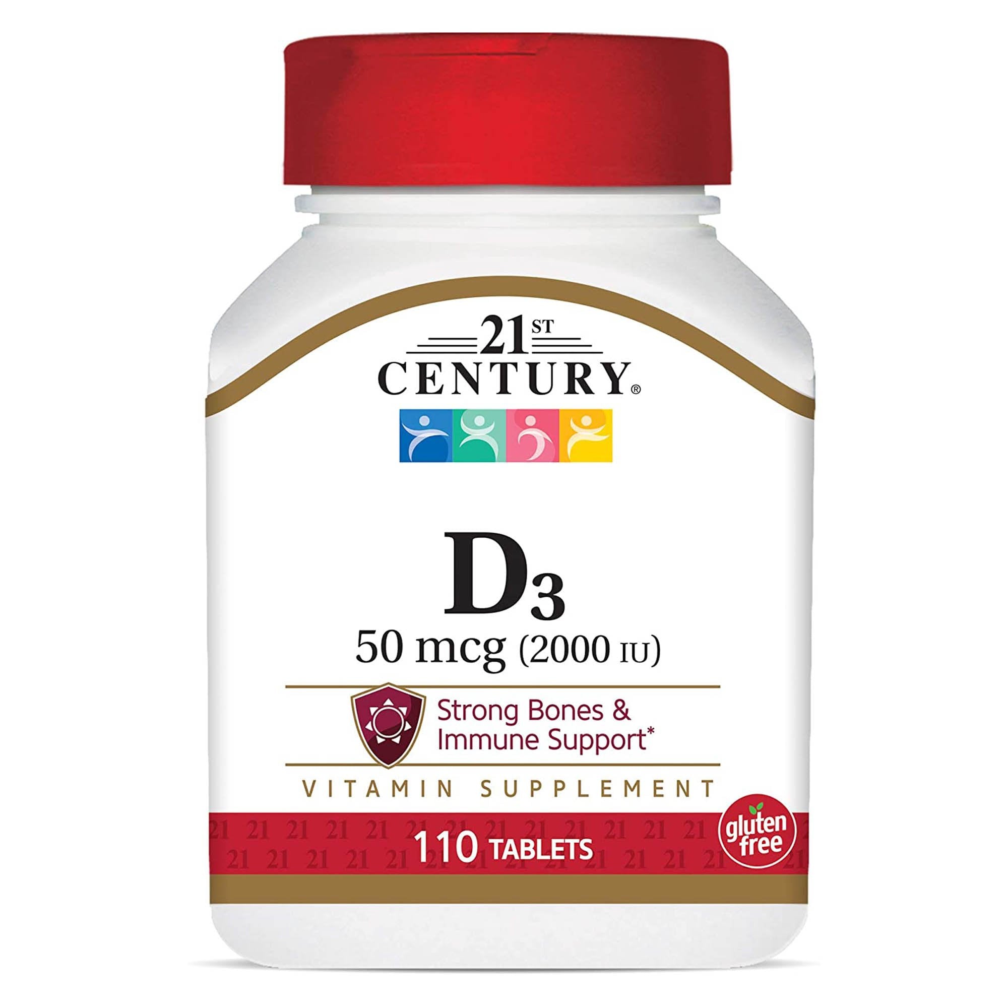 Vitamin Supplement 21st Century Vitamin D 2,000 IU Strength Tablet 110 per Bottle