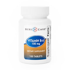 Vitamin Supplement Geri Care Vitamin B6 100 mg Strength Tablet 100 per Bottle