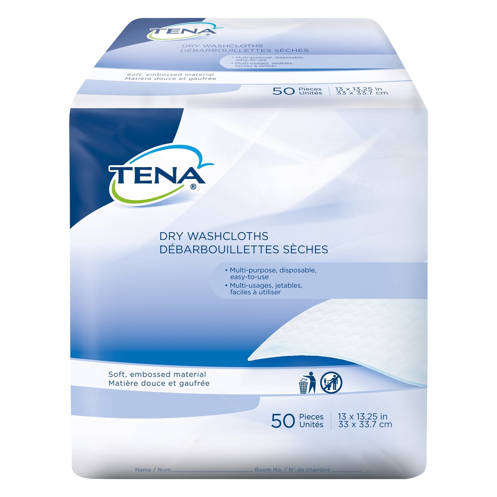Washcloth TENA 13 X 13 1/4 Inch White Disposable