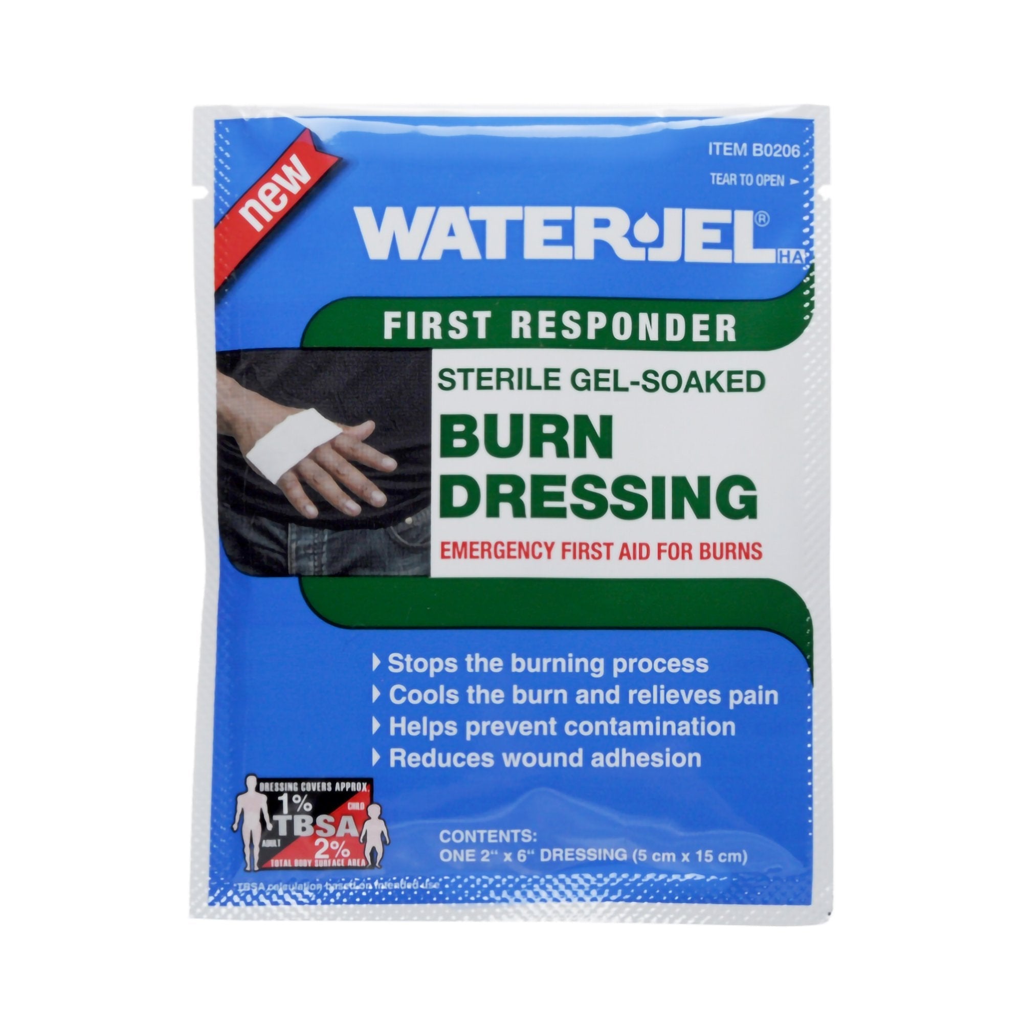 Hydrogel Burn Dressing Water Jel First Responder Sheet 2 X 6 Inch Sterile