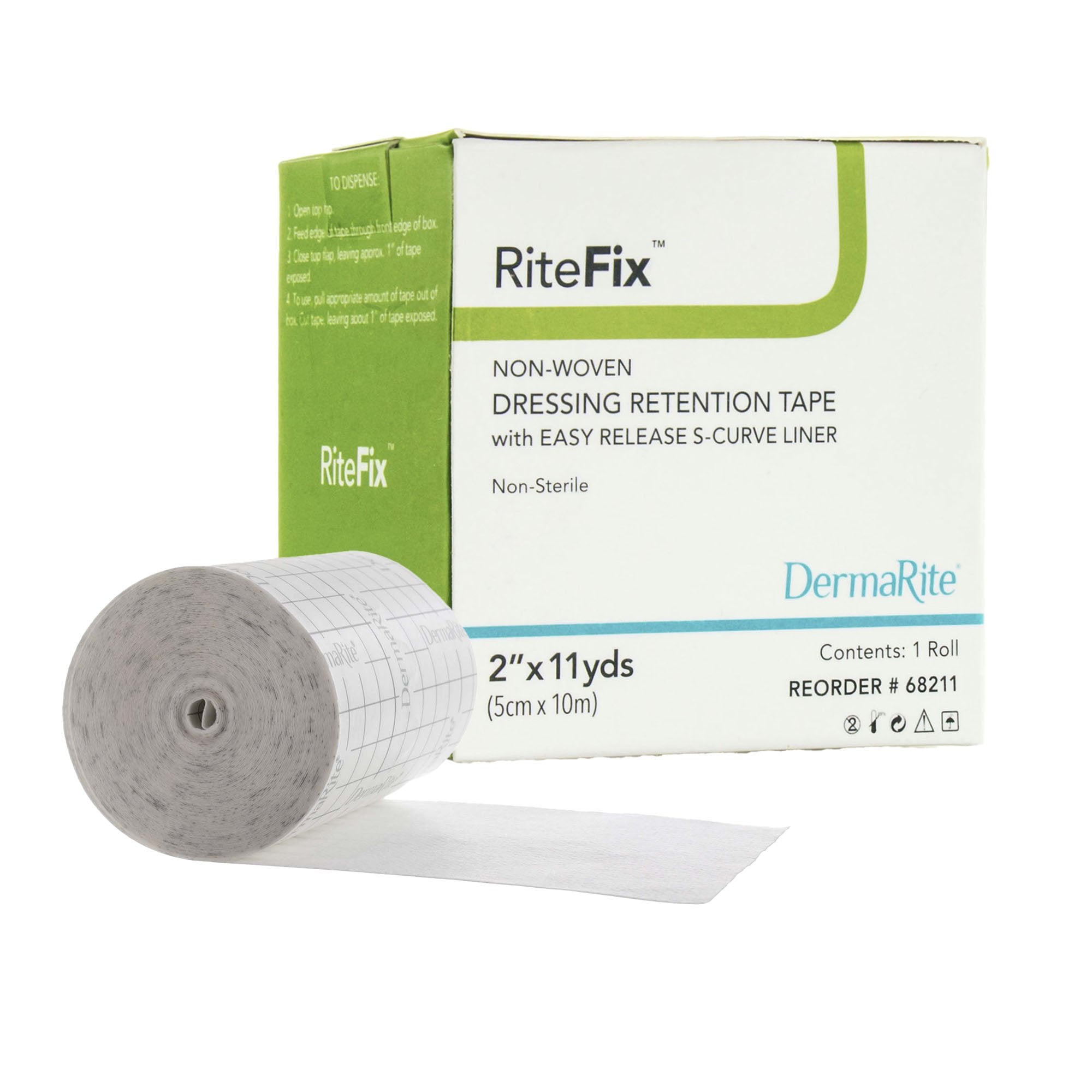 Water Resistant Dressing Retention Tape with Liner RiteFix White 2 Inch X 11 Yard Nonwoven NonSterile