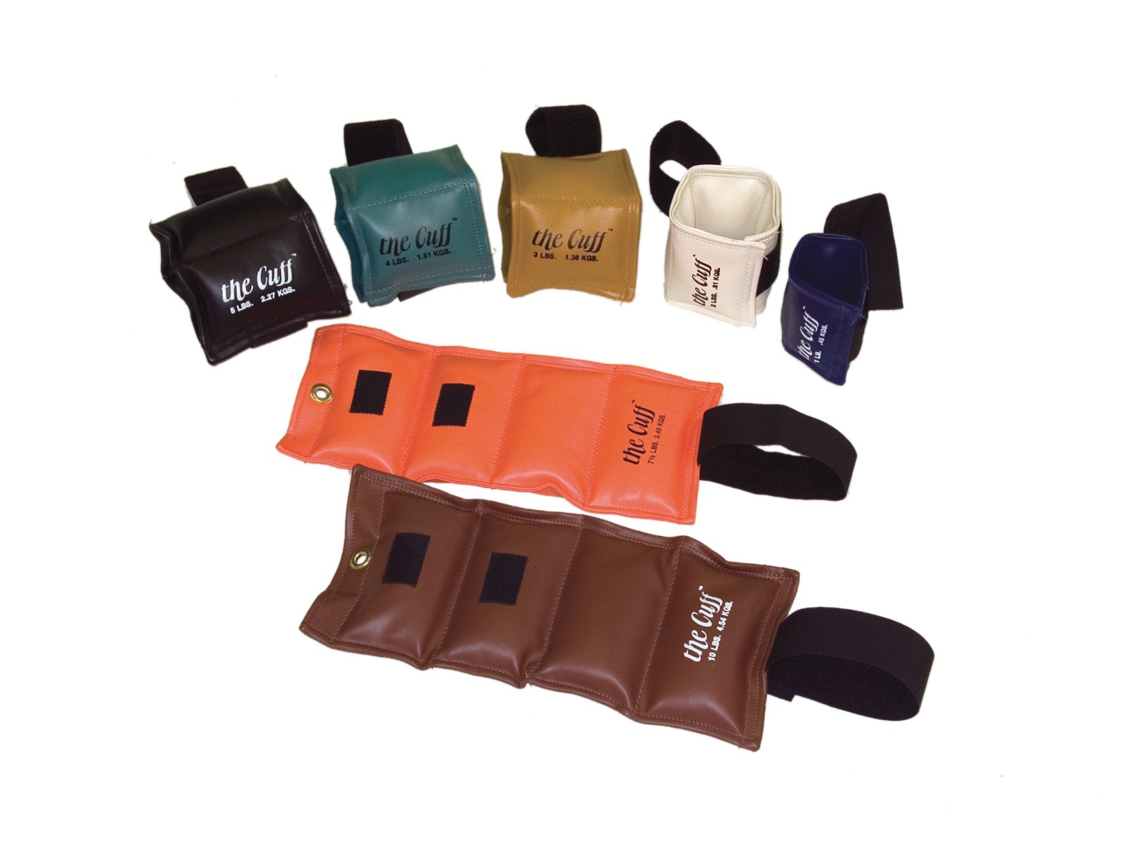 Weight Cuff Set 7 Piece Set / Adjustable Cuff Style The Cuff Original Functional Set 1 lbs. / 2 lbs. / 3 lbs. / 4 lbs. / 5 lbs. / 7 1/2 lbs. / 10 lbs.