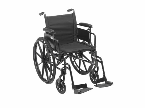 Cruiser X4 Wheelchair with Flip-back, removable arm and swing-away footrests or elevating leg rests ,8" front Wheels ,300 lbs Weight Capacity ,16" (W) x 16" - 18" (D) ,CX418ADFAELR