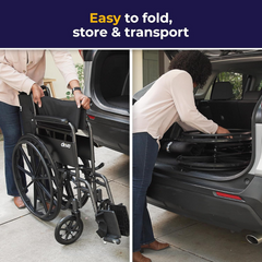 manual wheelchair front view with padded seat and full arms