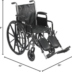 Drive Medical Econ Rem Wheelchair with Detachable Arm and Padded Armrest and Elevating Leg Rests ,8inch front Wheels ,Carry Pocket On Backrest 300 lbs Weight Capacity ,10965P