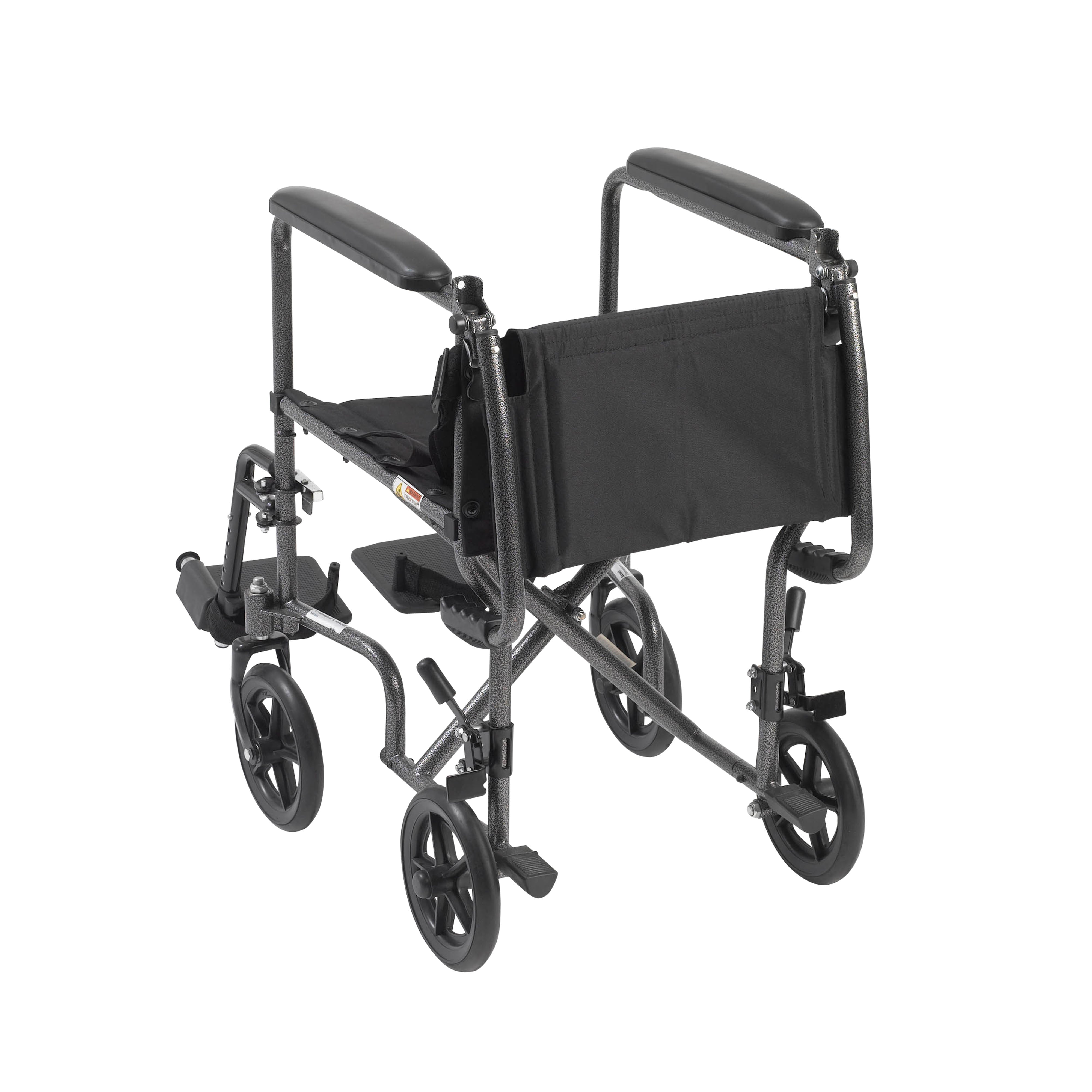 transport wheelchair 17-inch seat silver vein frame side profile