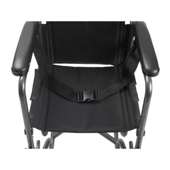 17-inch transport wheelchair folded position with silver vein frame