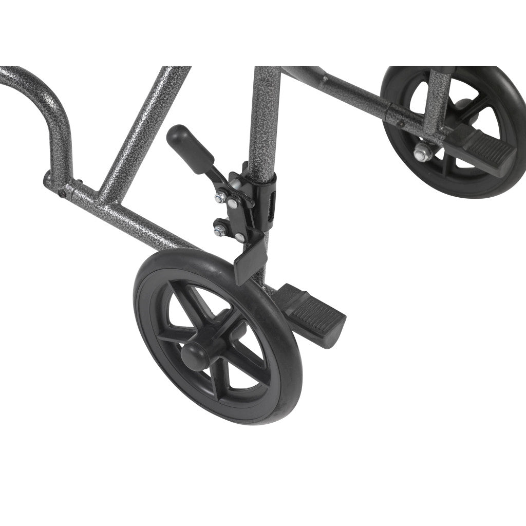 Drive Medical Transport Wheelchair 19x16 | 250 lbs Capacity with Swing-Away Footrests