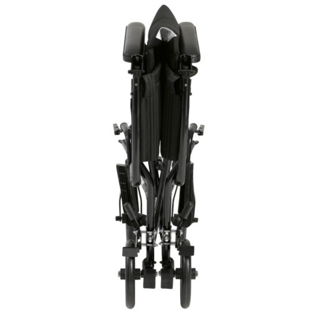 Drive Medical Transport Lightweight Wheelchair with Padded armrests and swing-away footrests