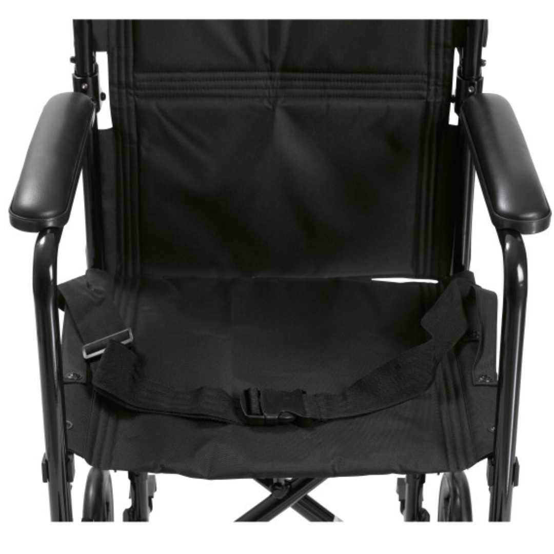 Drive Medical Transport Lightweight Wheelchair with Padded armrests and swing-away footrests