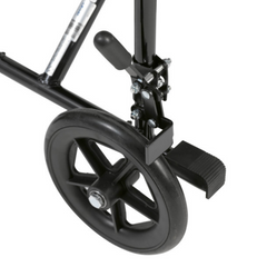 Drive Medical Transport Lightweight Wheelchair with Padded armrests and swing-away footrests