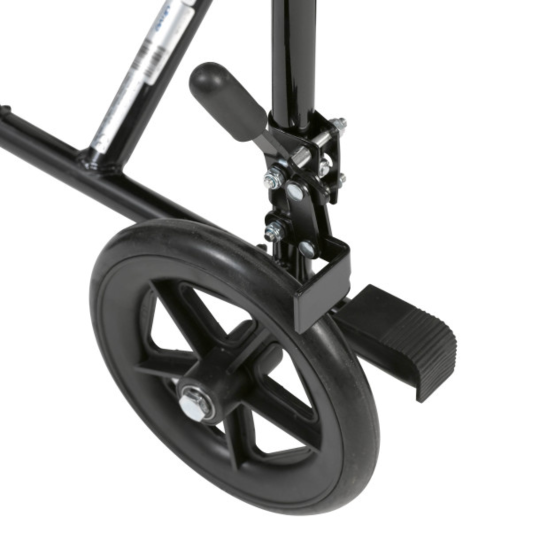 Drive Medical Transport Lightweight Wheelchair with Padded armrests and swing-away footrests