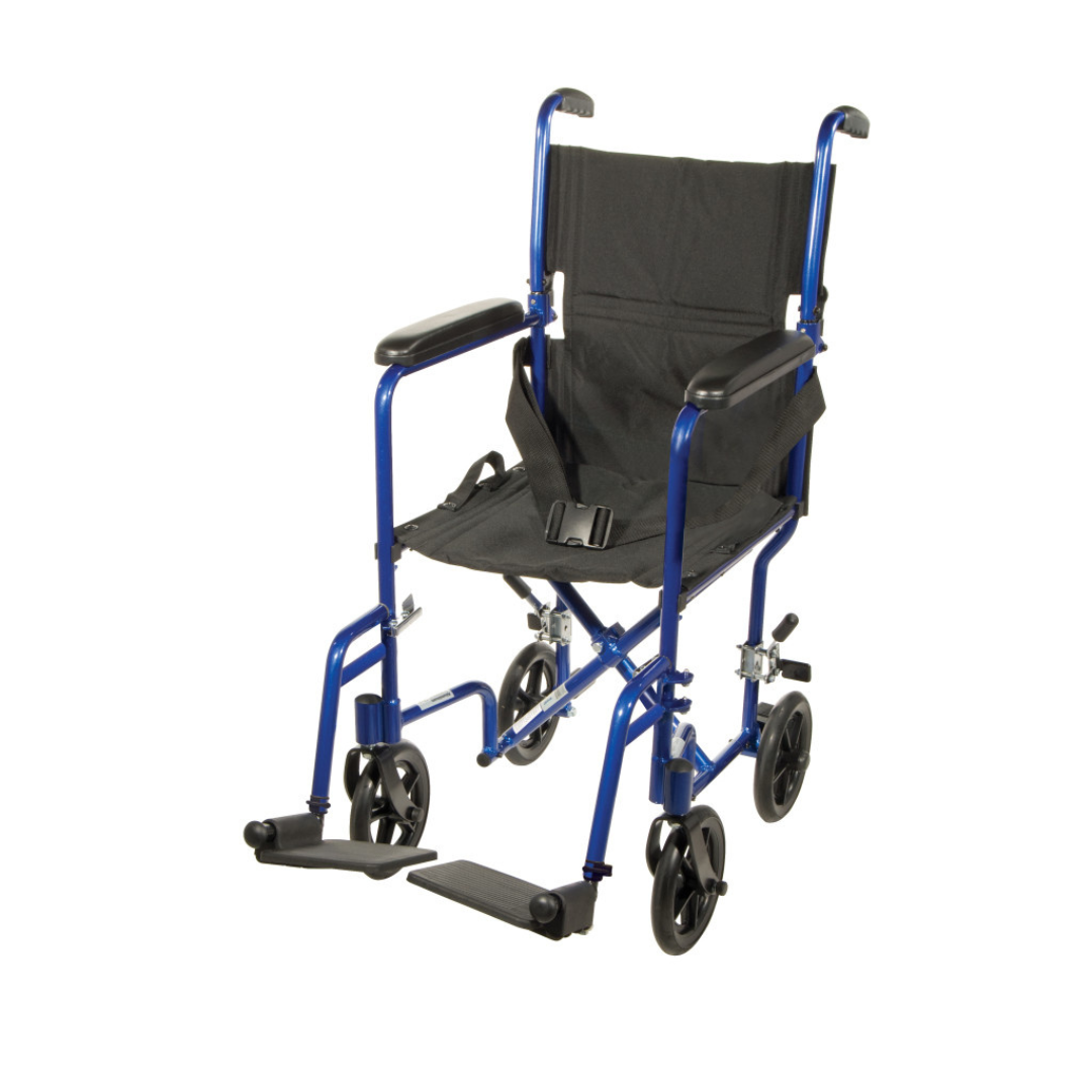 Drive Medical Medical Wheelchair with Padded armrests and swing-away footrests ,Composite 8" Wheels ,300 lbs Weight Capacity ,17" (W) x 16" (D) ,10950H