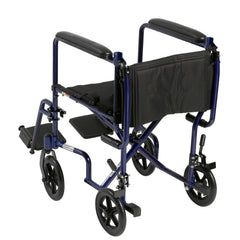 Drive Medical Lightweight Transport Wheelchair Blue 19in