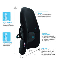 Wideback Backrest Support Obusforme Black All Care Store