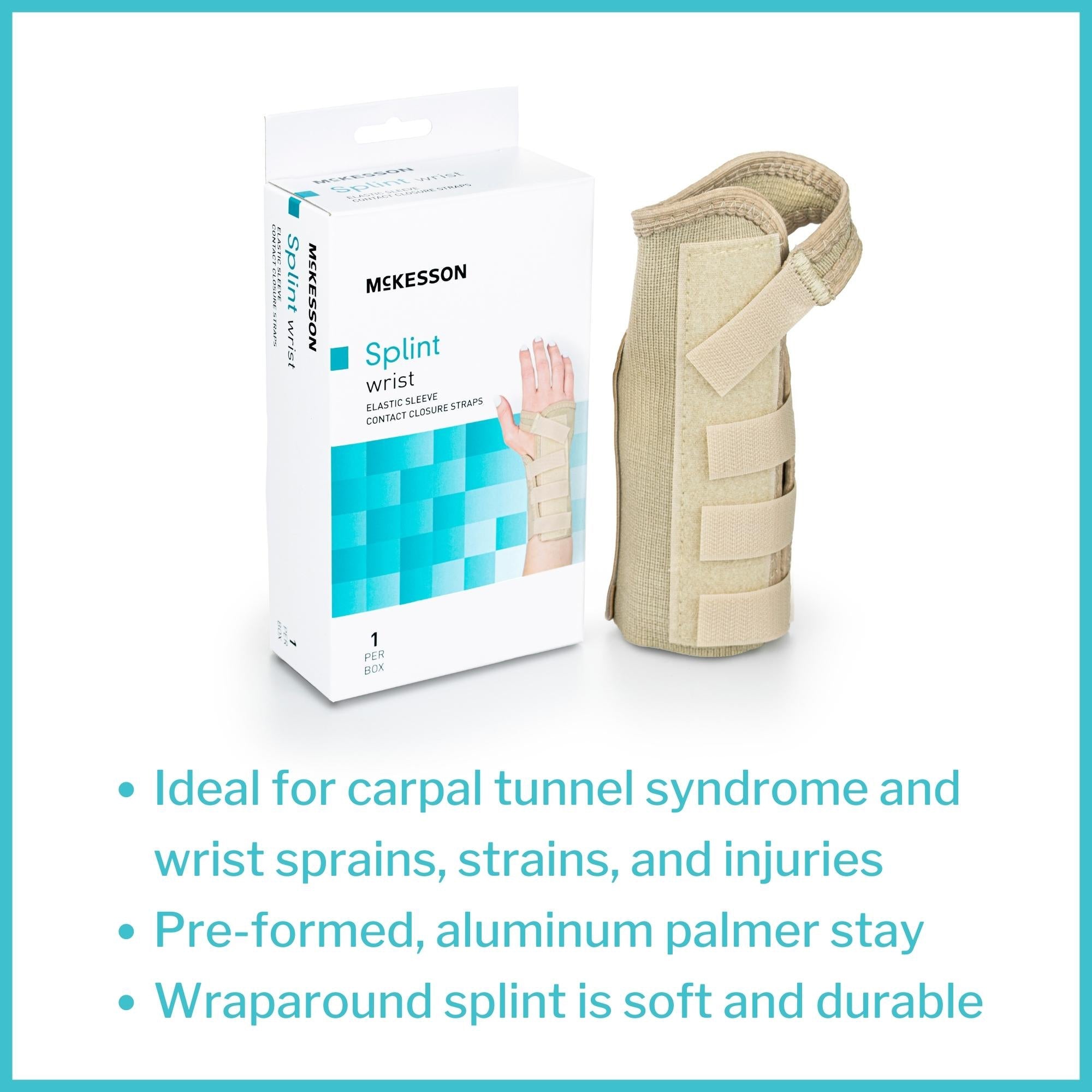 wrist brace mckesson low profile contoured wraparound aluminum cotton elastic left hand beige small packaging type each