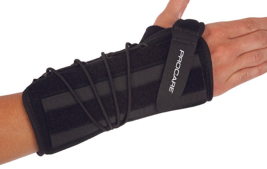 Wrist Brace ProCare Quick-Fit Wrist II Preformed Aluminum / Foam / Nylon Right Hand Black One Size Fits Most, Packaging Type- Each