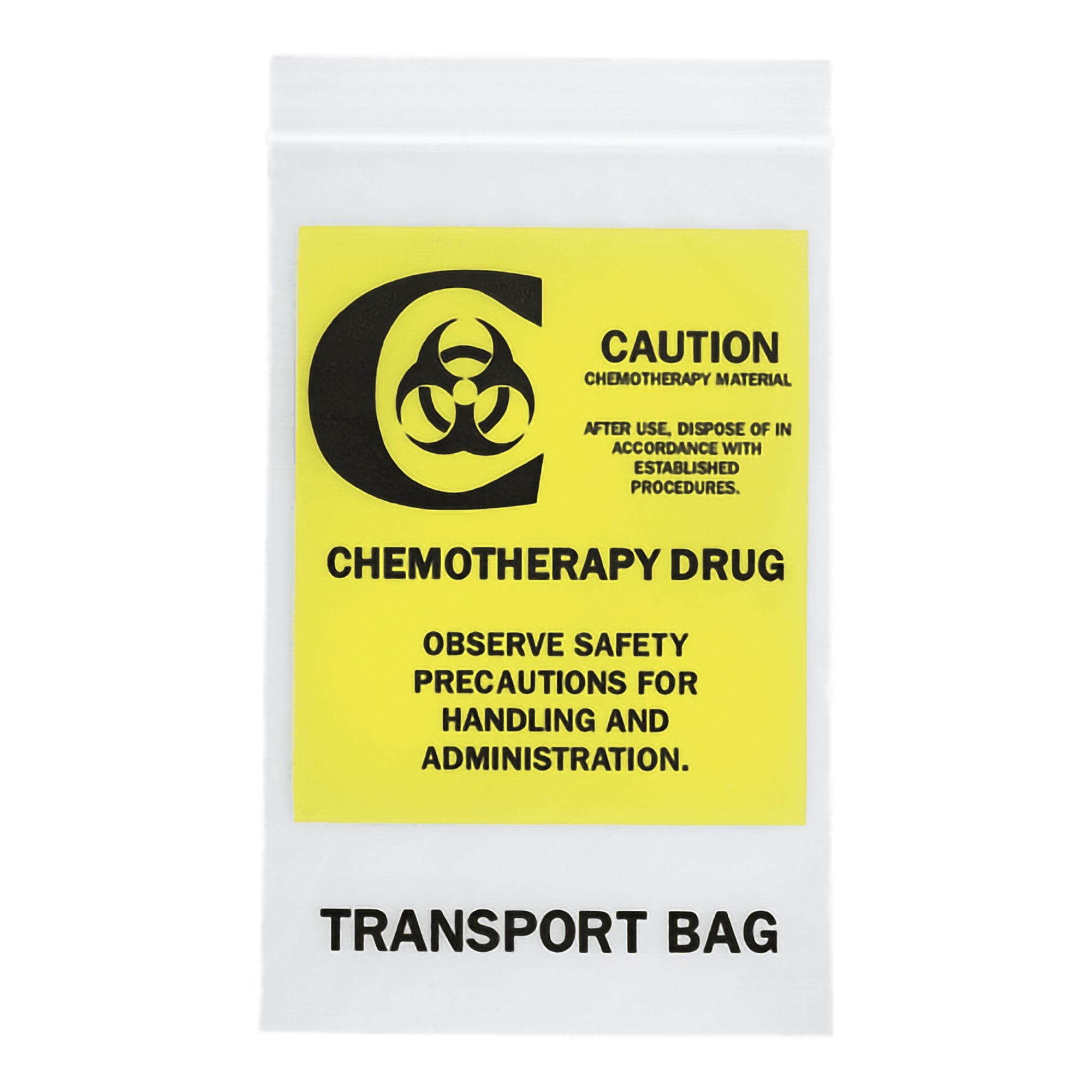 Chemo Drug Transport Bag RD Plastics Clear Plastic 9 X 12 Inch