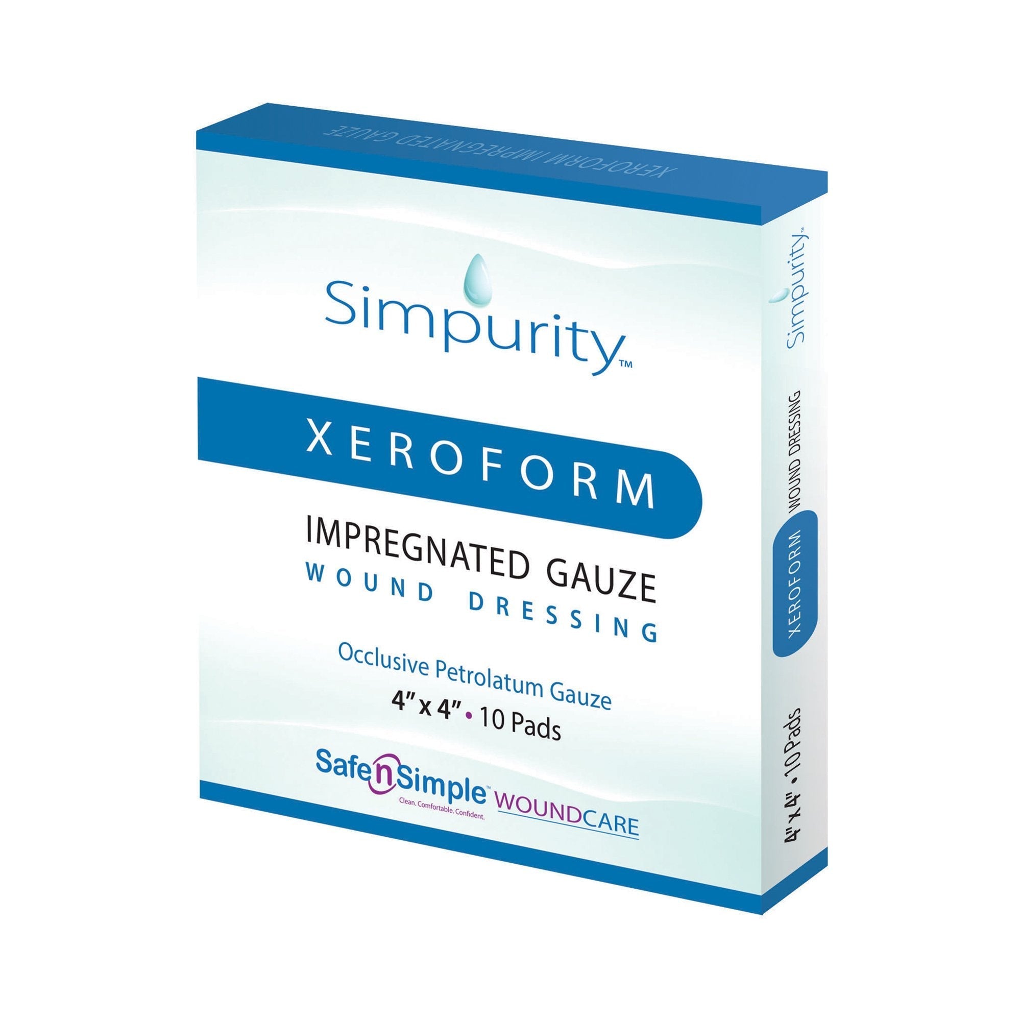 Xeroform Petrolatum Impregnated Dressing Simpurity Square 4 X 4 Inch Sterile