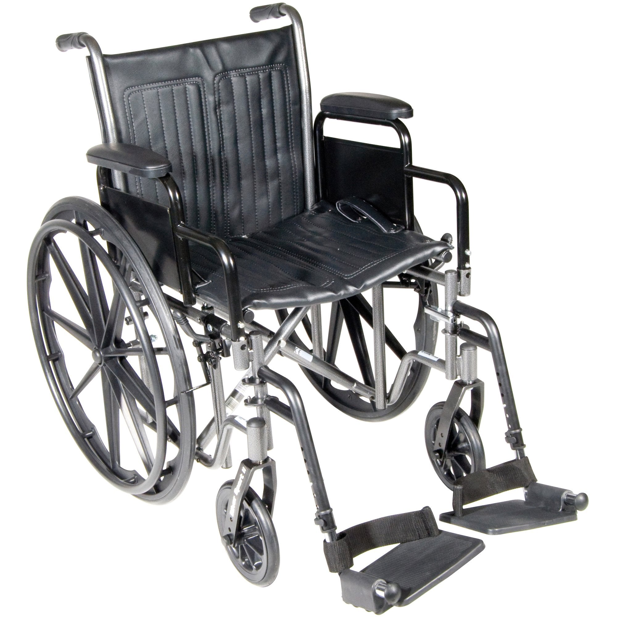 Wheelchair McKesson Dual Axle Desk Length Arm Swing Away Footrest Black Upholstery 18 Inch Seat Width Adult 300 lbs. Weight Capacity