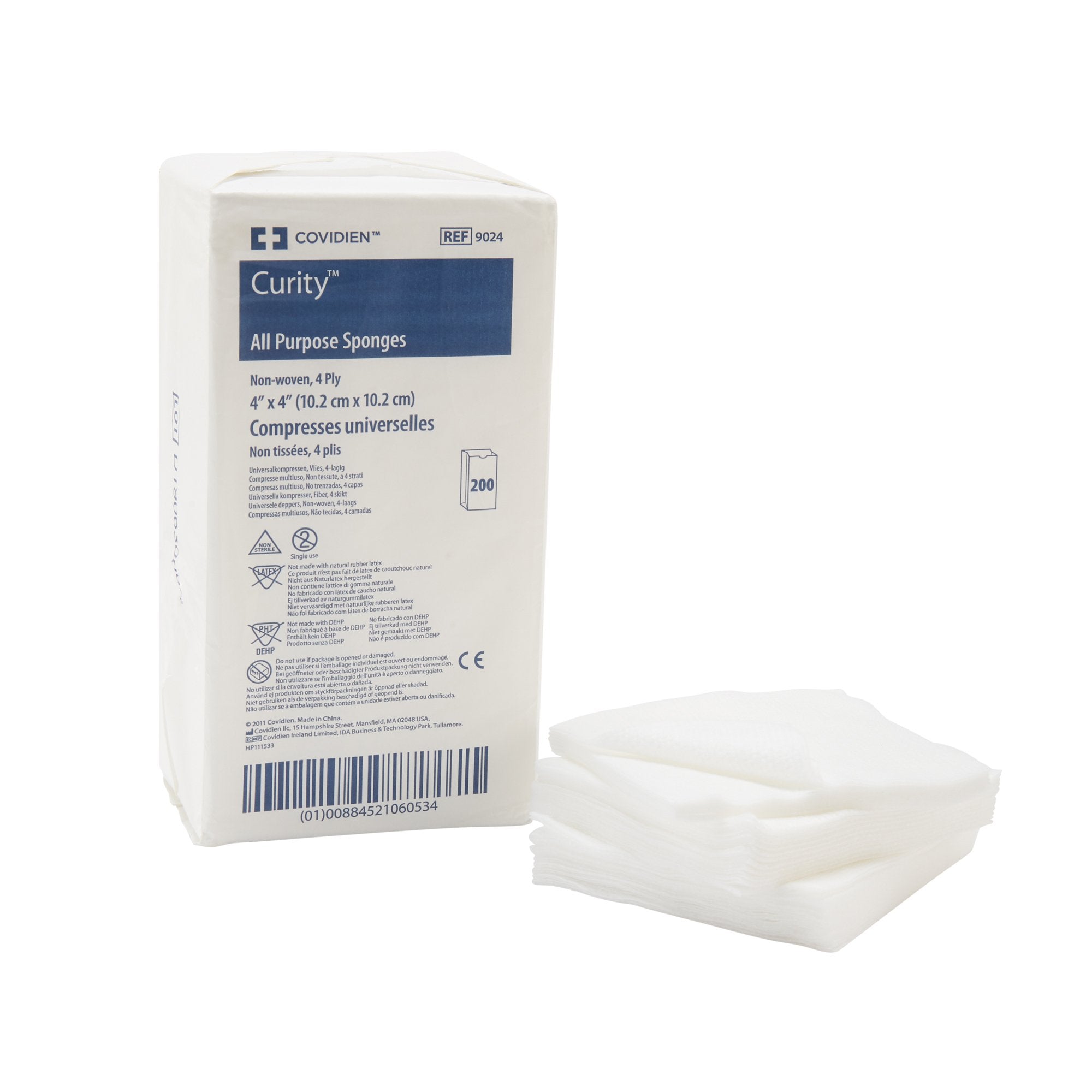 Nonwoven Sponge Curity 4 X 4 Inch 4-Ply NonSterile 200 per Pack