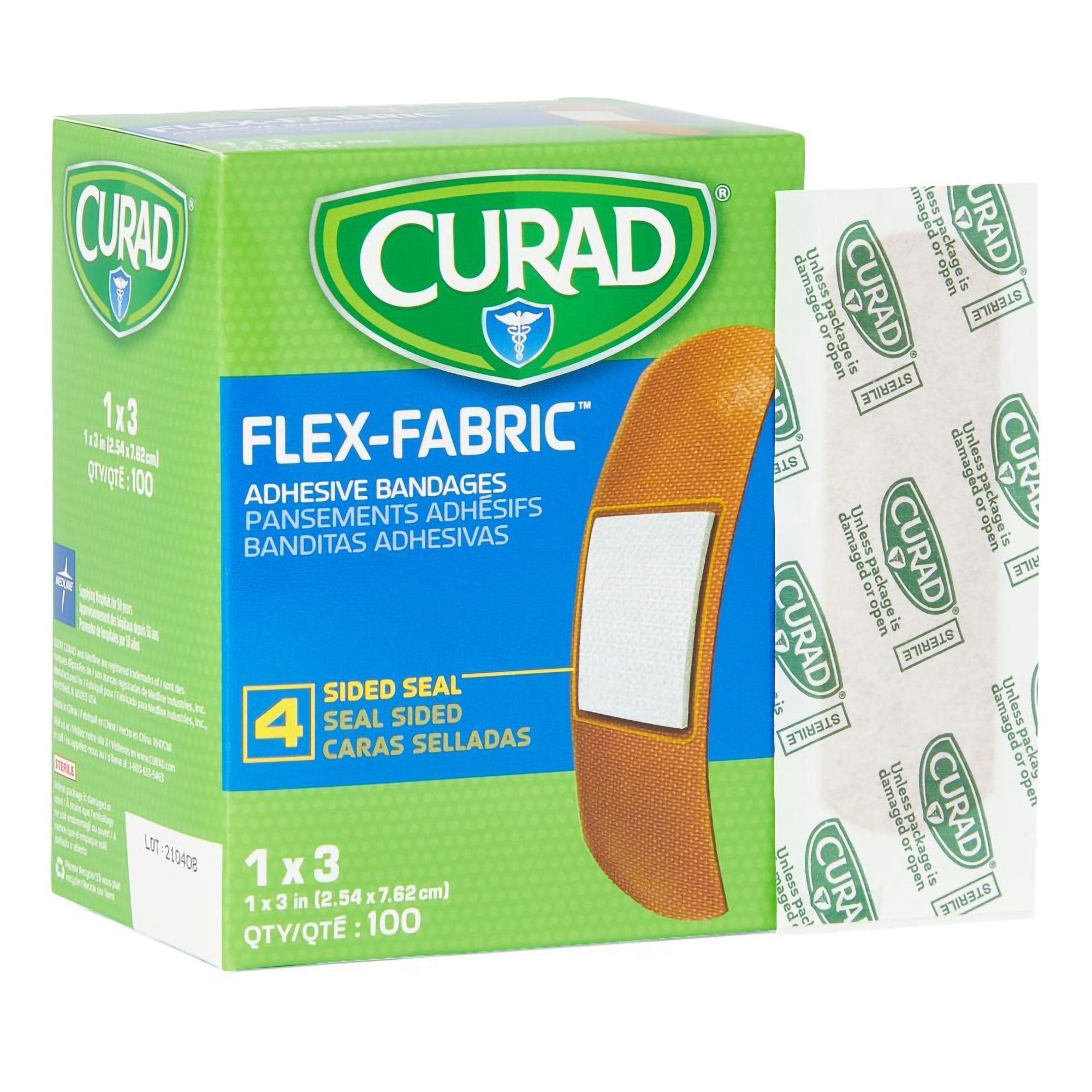Adhesive Strip Comfort Cloth 1 X 3 Inch Fabric Rectangle Tan Sterile