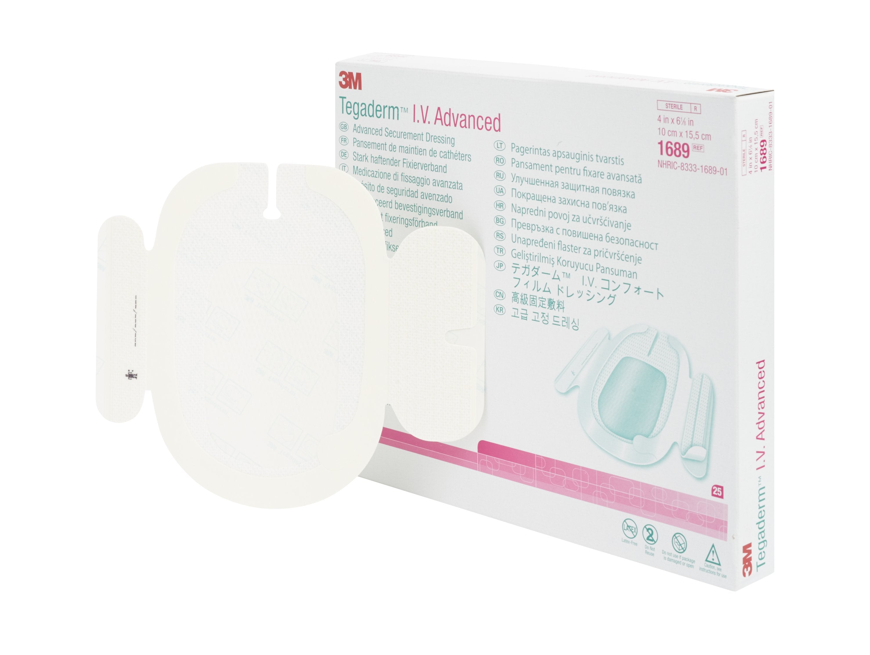 I.V. Specialty Dressing 3M Tegaderm I.V. Advanced Adhesive / Film 4 X 6-1/8 Inch Sterile