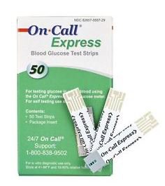 Blood Glucose Test Strips On Call 50 Strips per Pack