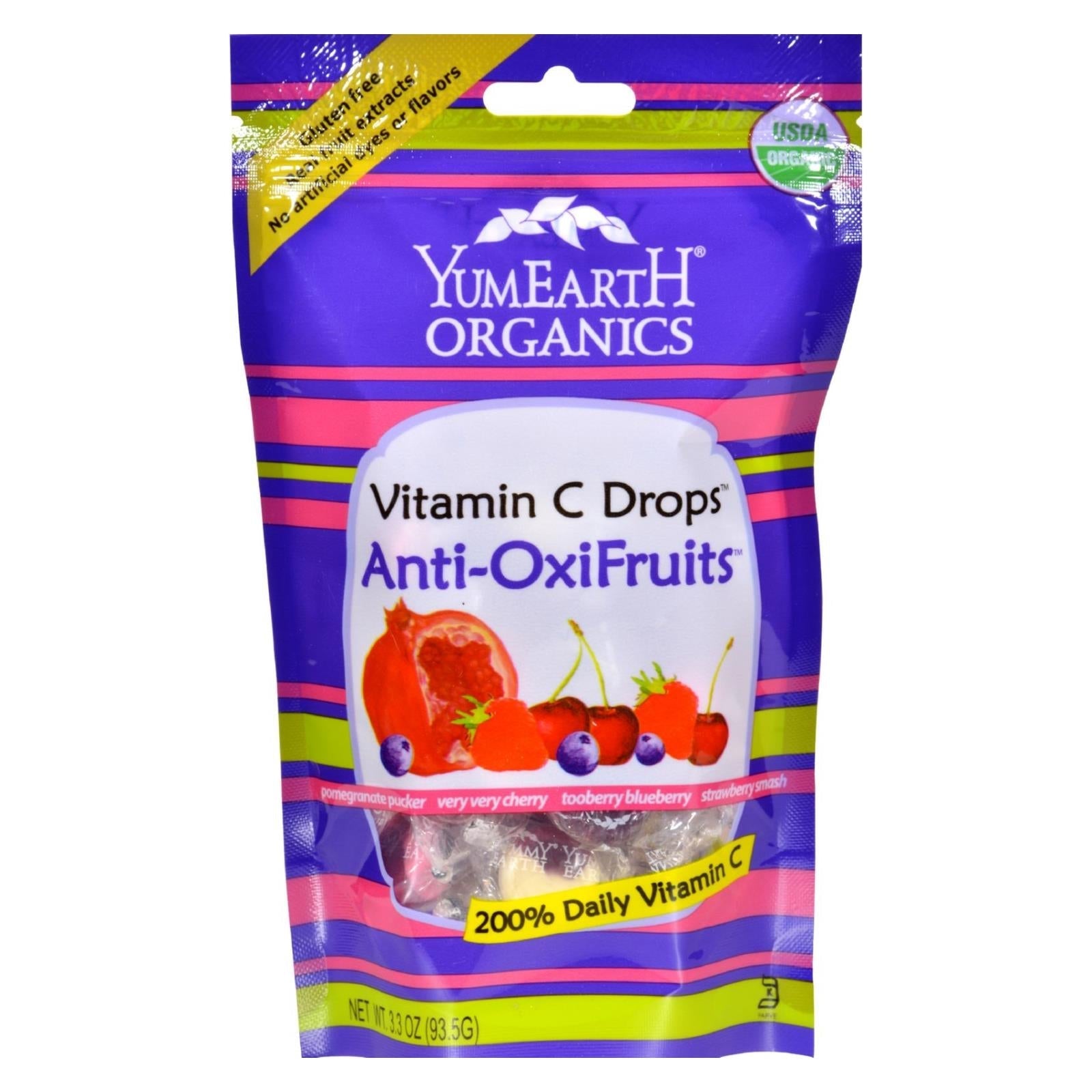 yummy earth organic vitamin c drops anti oxifruits case of 6 3 3 oz