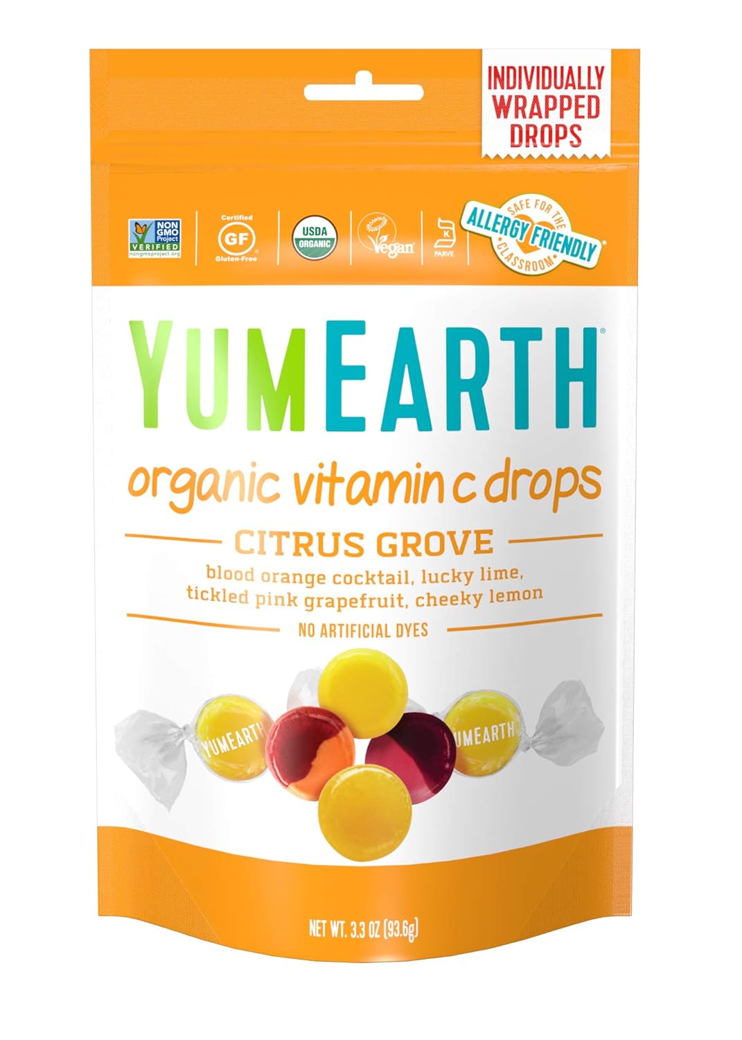 yummy earth organic vitamin c drops citrus grove case of 6 3 3 oz