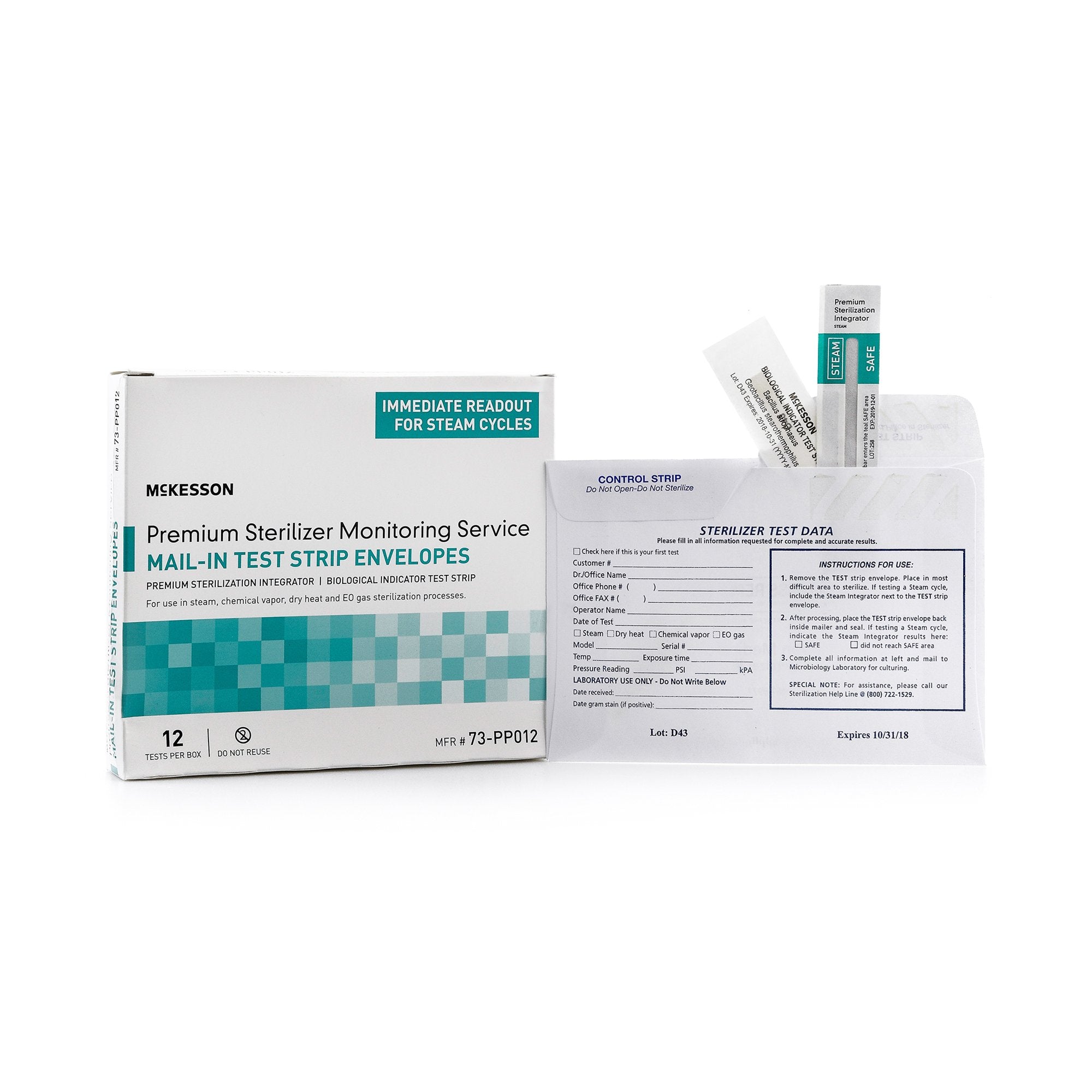 McKesson Sterilizer Monitoring Mail-In Service Steam / EO Gas / Dry Heat / Chemical Vapor