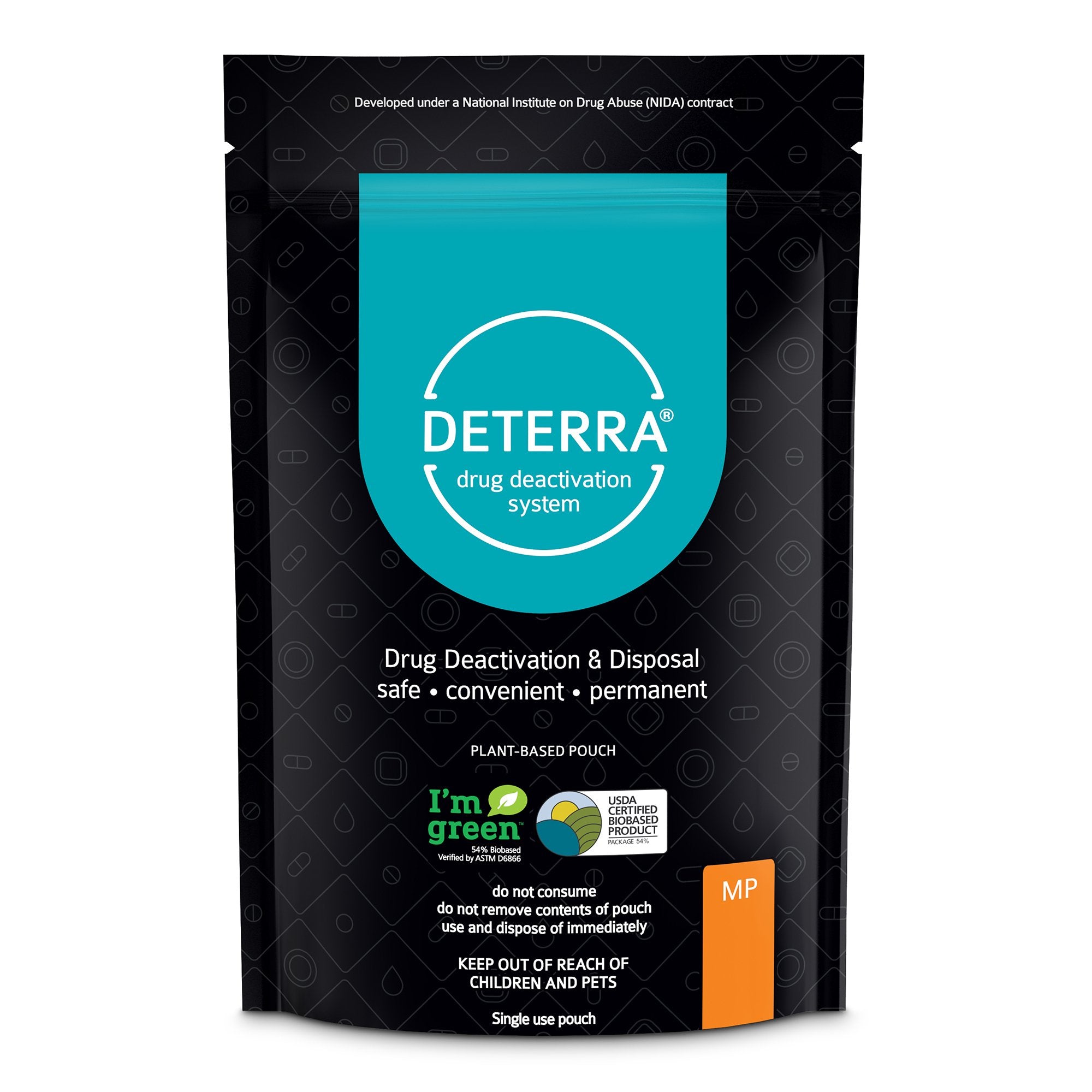Drug Disposal Pouch Deterra Medium, 45 Pill or 6 Patch or 6 oz. Liquid Capacity