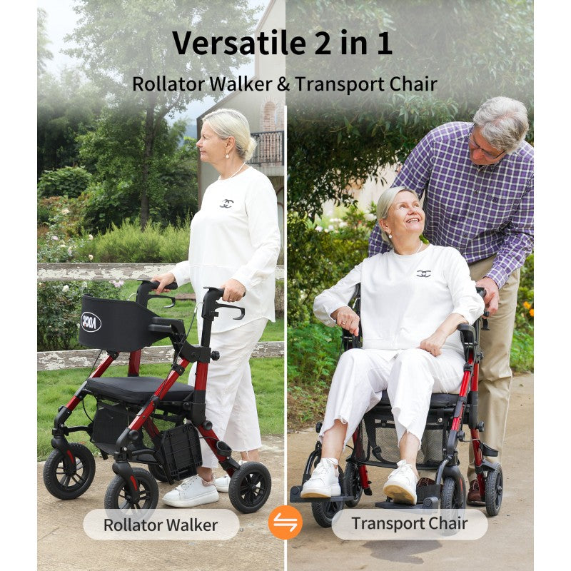 z51 shift combo 2 in 1 rollator transport chair walker