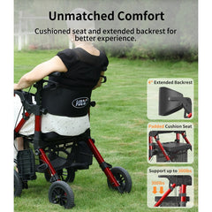 z51 shift combo 2 in 1 rollator transport chair walker
