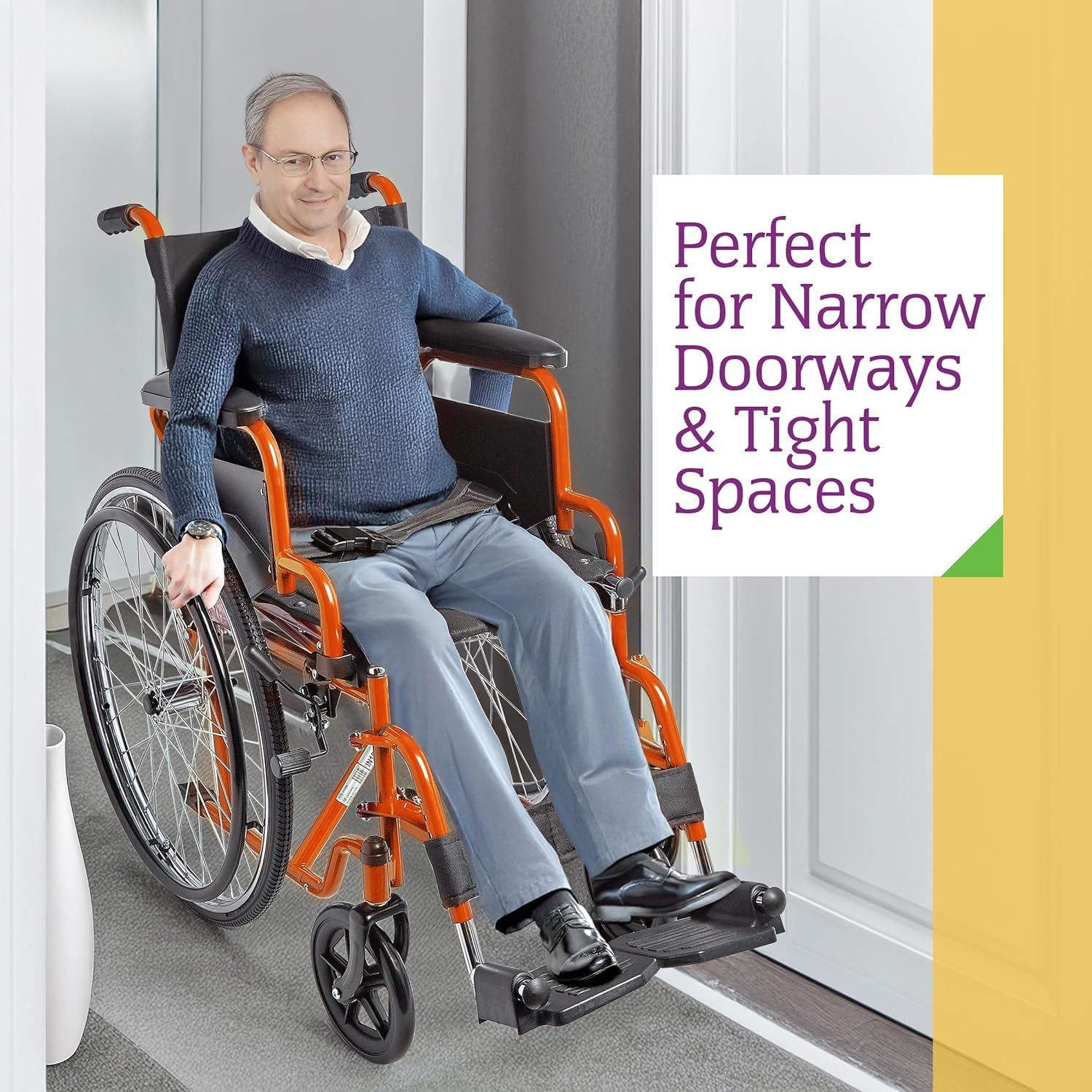 ziggo wheelchair lightweight folding 12 orange