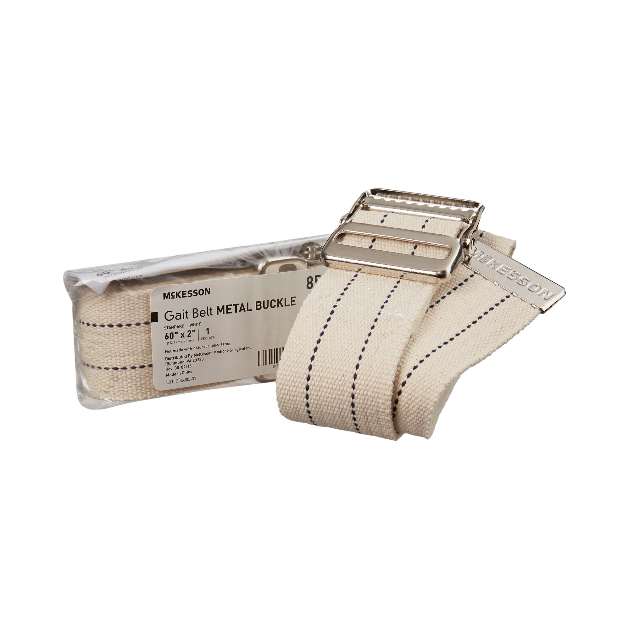Gait Belt McKesson 60 Inch Length White Polyester