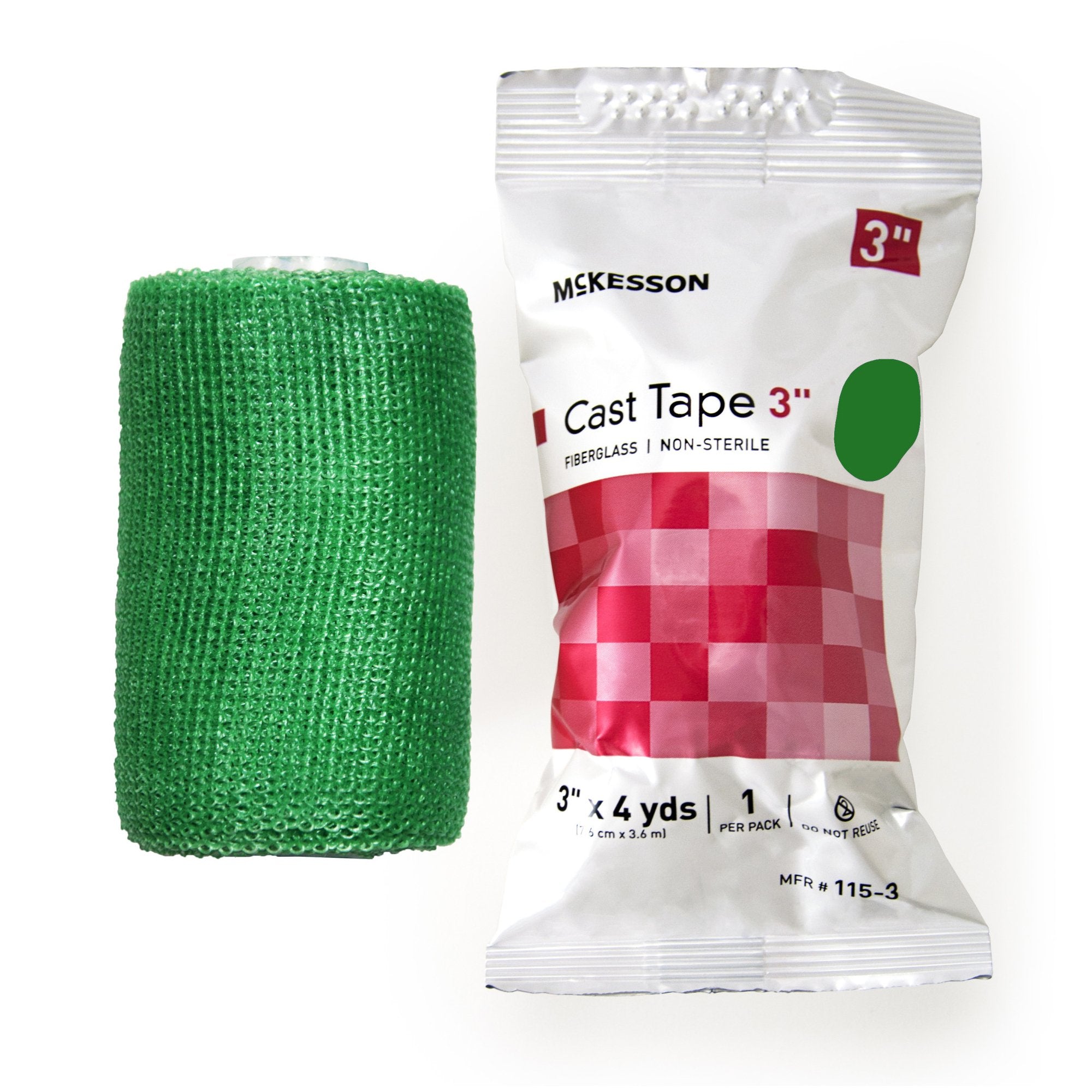 Cast Tape McKesson 3 Inch X 12 Foot Fiberglass Green