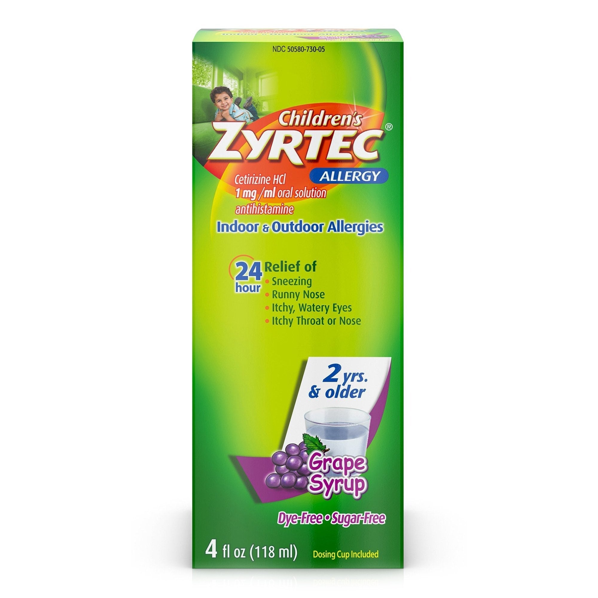Children's Allergy Relief Zyrtec 1 mg / 1 mL Strength Solution 4 oz.