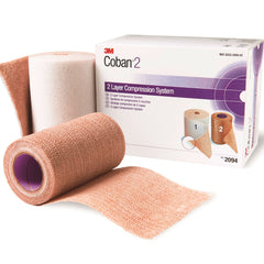 2 Layer Compression Bandage System 3M Coban 2 2 9/10 Yard X 4 Inch / 4 Inch X 5 1/10 Yard Self Adherent / Pull On Closure Tan / White NonSterile 35 to 40 mmHg