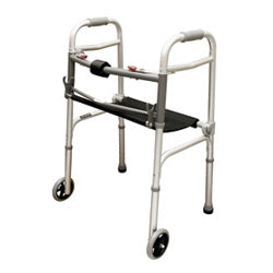 Walker W/seat Adult  2 button & 5  Wheels  Roscoe   All Care Store