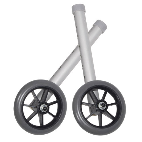 Walker Wheels 5  Fixed With Rear Glide Caps (pair)   All Care Store