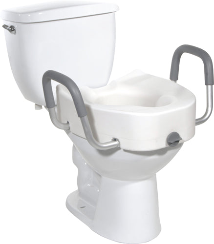 Raised Toilet Seat With Lock & Alum Removeable Arms All Care Store