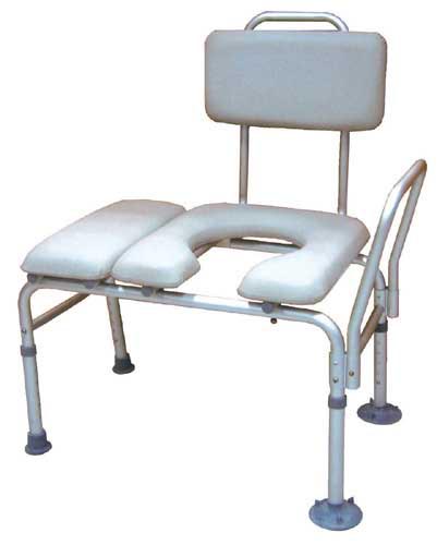 Transfer Bench & Commode Combination W/padded Seat All Care Store