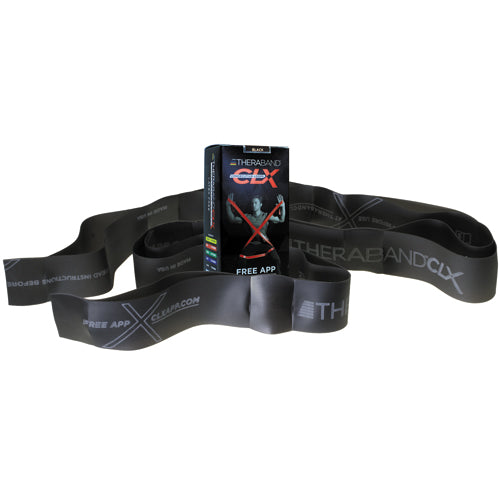 Theraband Consecutive Loops Black 5' Individual  9 loops   All Care Store