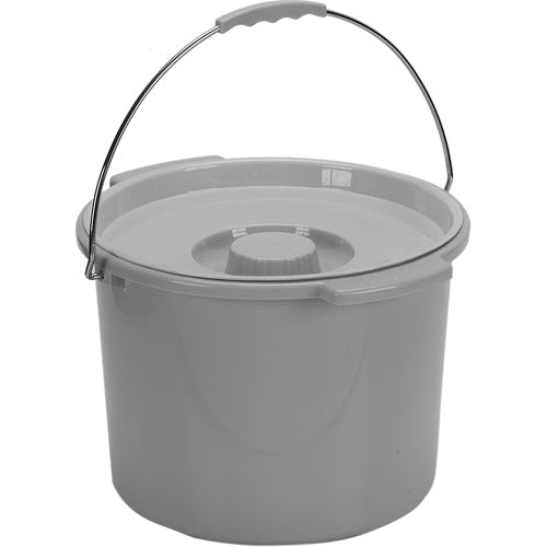 Commode Pail With Lid 12 Quart  Gray   All Care Store