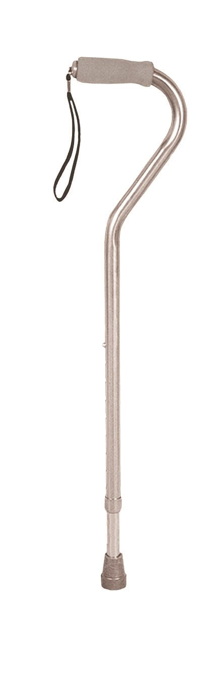 Deluxe Adjustable Cane Offset W/wrist Strap silver   All Care Store