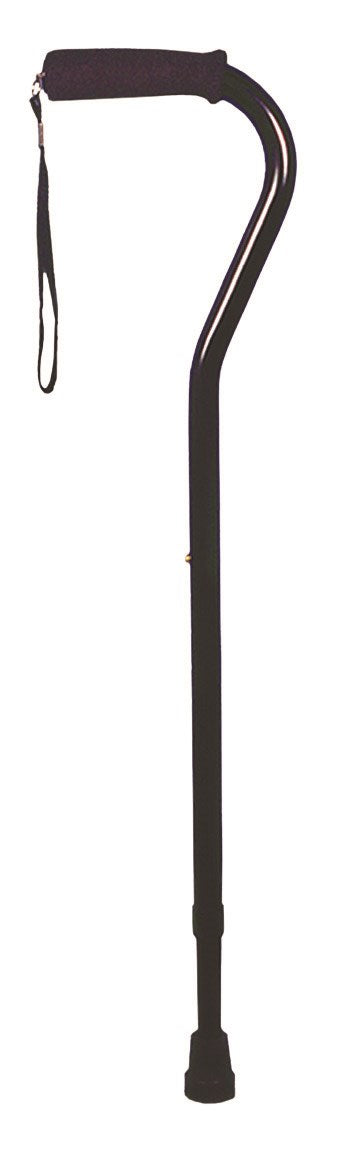 Deluxe Adjustable Cane Offset W/wrist Strap black   All Care Store