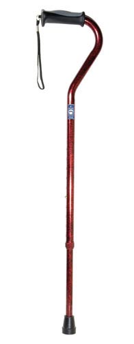 Offset Cane Alum W/gel Grip Red Crackle - All Care Store