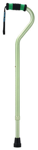 Standard Offset Walking Cane Adjustable Aluminum Green - All Care Store